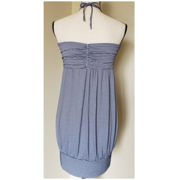 Angie Navy White Striped Halter Summer Womens Top Size Large - Picture 3 of 9